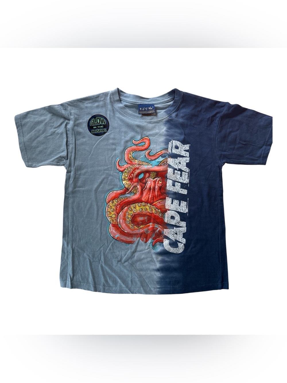 Cape Fear Kids' Octopus Graphic Tee - Blue Glow-in-the-dark Souvenir L Kid-u-not